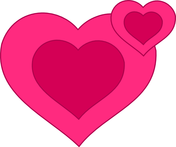 clip art of hearts. Two Pink Hearts Together clip