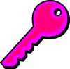 Red Pink Key Clip Art