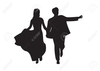 Bride And Groom Outline Clipart Image