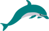 Teal Dolphin Clip Art