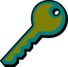 Mustard Aqua Key Clip Art