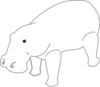 Hippo Outline Animal Clip Art