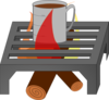 Coffee Cup Over Fire Grate Clip Art