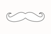 Bold White Mustache Clip Art