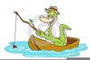 Fishing Florida Gator Clipart Image