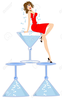 Girl In Martini Glass Clipart Image
