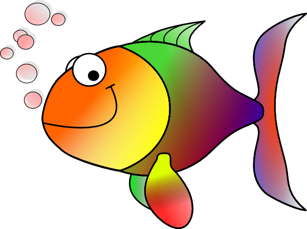 clipart fishes. Bubbling Cartoon Fish