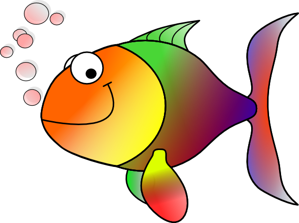 Bubbling Cartoon Fish clip art