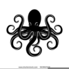 Octopus Black And White Clipart Image