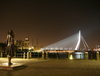 Rotterdam Erasmusbrug Bij Avond Vanaf Hoek Veerhaven Westerkade Image