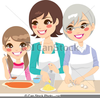 Family Making Pizza Clipart Image