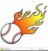 Softball With Flames Clipart Image