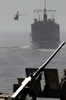 An Mh-60s Knight Hawk Assigned To The  Providers Of Helicopter Combat Support Squadron Five (hc-5) Flies Toward Uss Abraham Lincoln (cvn 72). Image