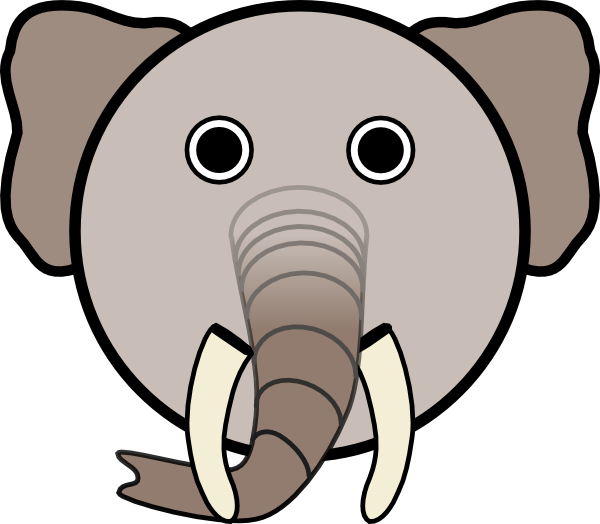 Pictures Of Elephants Cartoon. Elephant With Rounded Face