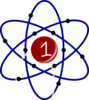 Atom With White Number One Clip Art