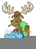 Sick Moose Clipart Image