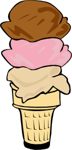 Ice Cream Cone (3 Scoop) Clip Art
