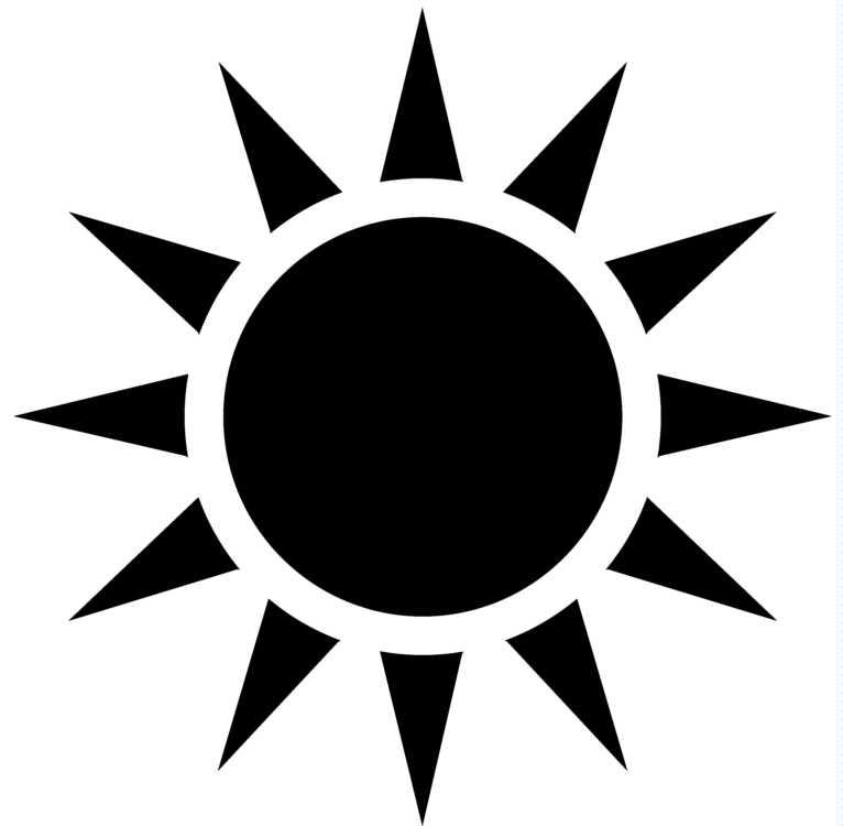 free black and white clipart of sun - photo #18