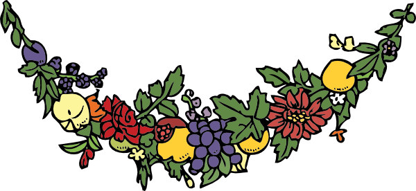clip art fruit. Flower And Fruit Festoon