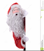 Santa Peeking Clipart Image