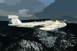 An Ea-6b  Prowler  From Electronic Attack Squadron One Twenty Eight (vaq-128) In Flight Near The Northern Cascade Mountains Clip Art