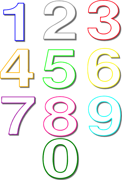 numbers outline clip art - photo #2