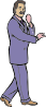 Packardjennings Karate Guy In A Fashionable Purple Suit W Gloves Clip Art