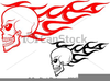Skull With Flames Clipart Image