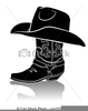 Black And White Cowboy Clipart Image