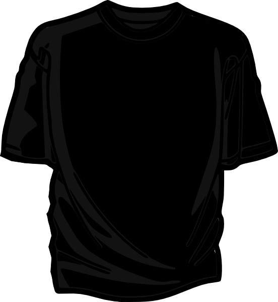 black t shirt template back. Black T-shirt clip art