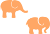 Two Orange Elephants Clip Art