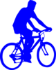 Blue Bicyclist Silhouette Clip Art