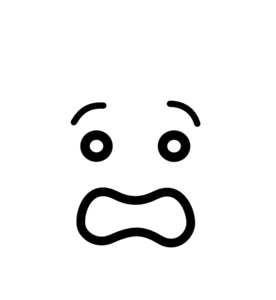 Scared Face Png , Png Download - Scared Face Clipart Black And
