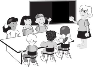 classroom group work cartoon