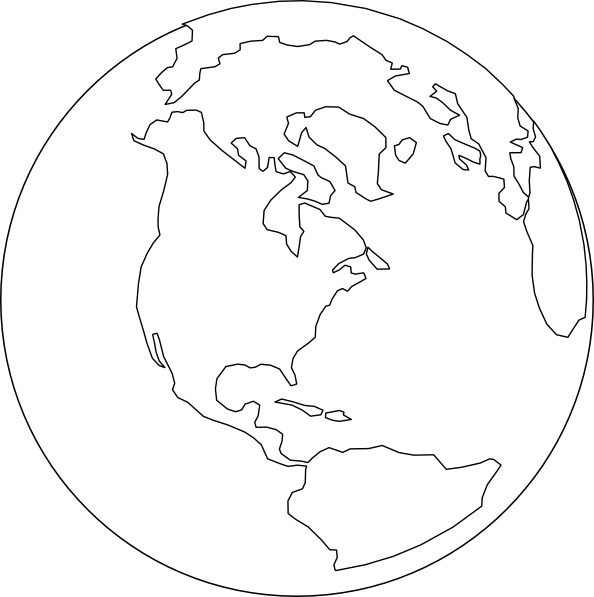 clipart of globe in black and white - photo #25