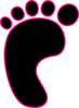Black Left Foot With Pink Clip Art