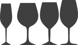 Dark Gray Wine Glasses Clip Art