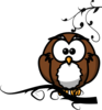 Owl On Branch 2 Clip Art