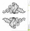 Leaf Engraving Clipart Image