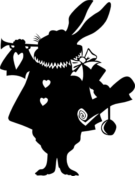 alice in wonderland black and white clipart - photo #29