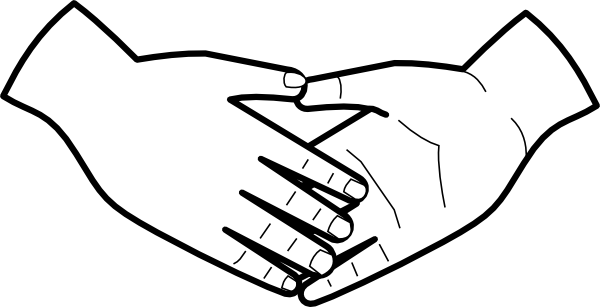 black and white hands shaking. Shaking Hands clip art