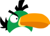 Green Angry Bird Without Outlines Clip Art