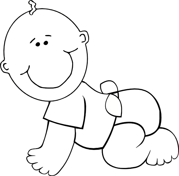 free baby clipart black and white - photo #4