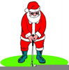 Christmas Golfer Clipart Image