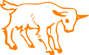 Orange Goat Outline Clip Art