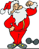 Santa Lifting Weights Clipart Image