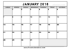 January Calendar Blank Free Printable Image