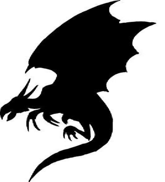 free black and white dragon clipart - photo #10