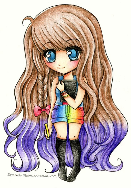 Chibi Rainbow Girl | Free Images at  - vector clip art online,  royalty free & public domain