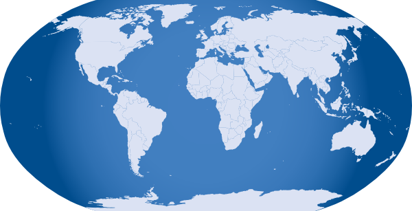 World Map Blue